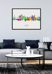 Lisbon Painting | Lisbon Skyline | Lisbon Cityscape | Portugal Painting | Lisbon Art Print | Lisbon Art | Lisbon Wall Art | Print Poster 641