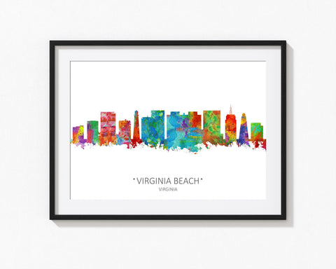 Virginia Beach Art | Virginia Skyline | Virginia Beach City | Virginia Beach VA | Virginia Beach Cityscapes | Virginia Beach Print | VA Print 1164