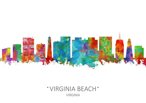 Virginia Beach Art | Virginia Skyline | Virginia Beach City | Virginia Beach VA | Virginia Beach Cityscapes | Virginia Beach Print | VA Print 1164