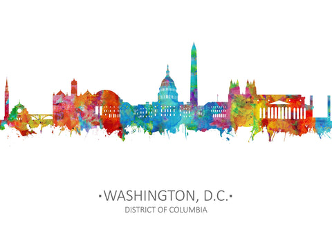 Washington Skyline | Washington Dc Print | Washington Dc Painting | Washington DC Art | Poster | Washington DC Decor | District Of Columbia 1174