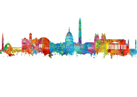 Washington Skyline | Washington CItyscape | Washington Dc Print | Washington Dc Painting | Washington DC Art | Poster | Washington DC Decor 1172