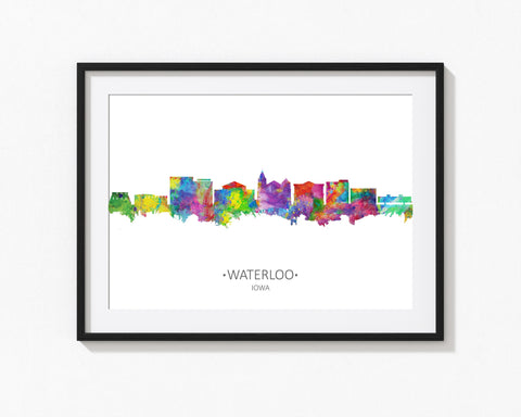 Waterloo Art Print | Waterloo Poster | Waterloo Decor | Waterloo Print | Waterloo Wall Art | Waterloo Iowa | Waterloo Watercolor | Cityscapes 1176
