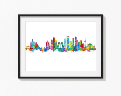 Madrid Skyline Print | Madrid Cityscape | Madrid Watercolor | Madrid Wall Art | Madrid Prints | Madrid Cityscapes | Madrid Art Print Madrid Spain 671