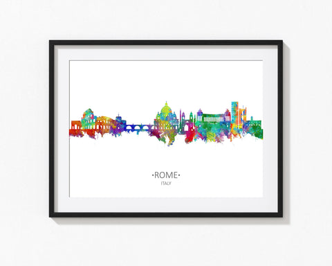 Rome Artwork | Rome Skyline | Roma Painting | Rome Watercolor | Rome Painting | Rome Poster | Rome Art Print | Italy Watercolor | Rome Print 912