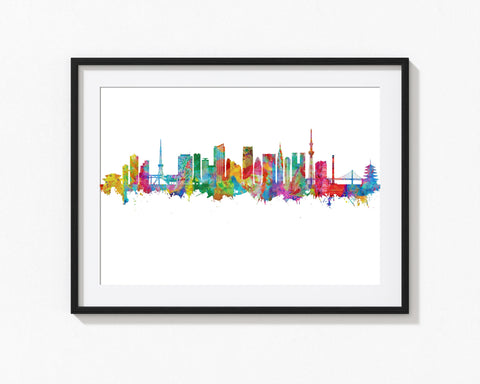 Tokyo Skyline | Tokyo Cityscape | Tokyo Watercolor | Tokyo Art | Tokyo Print | Tokyo Wall Art | Tokyo Art Print | Tokyo Wall Decor Painting 1100