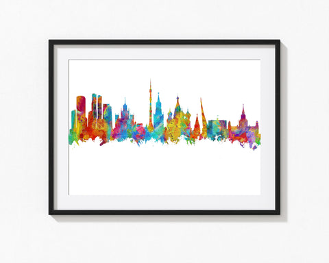 Moscow Cityscape | Moscow Skyline Print | Moscow Watercolor | Moscow Art Print | Moscow Painting | Moscow Poster | Moscow Artwork Artist 757