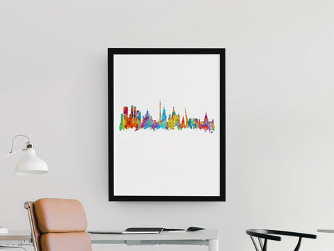 Moscow_Architecture, Moscow_Art_Print, Moscow_Artwork, Moscow_City, Moscow_Cityscape, Moscow_gift, Moscow_Kremlin, Moscow_Painting, Moscow_poster, Moscow_print, Moscow_skyline, Moscow_Skyline_Print, Moscow_Watercolor |FineLineArtCo