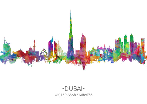 Dubai Skyline | Dubai Cityscape | Dubai Print | Dubai Art | Dubai Wall Art | Dubai UAE | Dubai Wall Decor | Dubai Artist | Cityscapes Poster 333