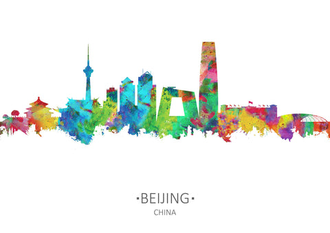 Beijing Skyline Print | Bejing  Cityscape Watercolor | Bejing Skyline Art Canvas | Beijing Map Print | Poster Print 120