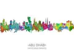 Abu Dhabi Skyline Wall Art | United Arab Emirates | Uae Wall Art | Uae Art Print | Uae Art | Arab Artwork Decor City Inspired 2