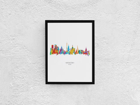 Moscow Cityscape | Moscow Skyline Print | Moscow Watercolor | Moscow Art Print | Moscow Painting | Moscow Poster | Moscow Artwork Artist 759