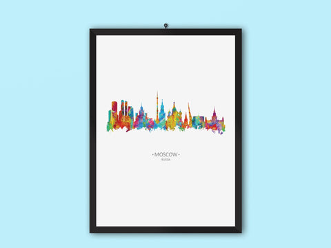 Moscow Cityscape | Moscow Skyline Print | Moscow Watercolor | Moscow Art Print | Moscow Painting | Moscow Poster | Moscow Artwork Artist 759