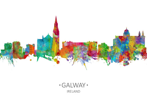 Galway Print | Galway Ireland Art | Galway Wall Art | Galway Cityscapes | County Galway | Galway Painting | Galway Artwork | Galway Skyline Prints 399