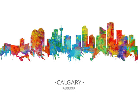 Calgary Watercolor | Calgary Painting | Calgary Cityscapes | Calgary Art Print | Calgary Cityscape | Calgary Art | Calgary Decor | Calgary Skyline 217