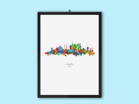 Cityscape Art Print| Cairo Wall Art | Cairo Skyline | Cairo Artwork | Cairo Cityscape | Cairo Poster Print Watercolor Cityscapes 140