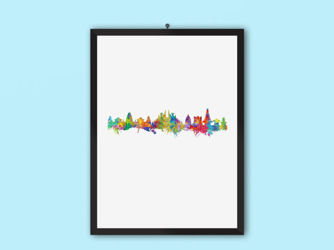 Bali Skyline Art Print | Bali Cityscape | Bali Poster | Bali Painting | Bali Wall Art | Bali Art Print | Bali Print | Bali Skyline Indonesia Wall Art 103