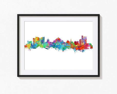 Napoli Cityscape | Naples Painting | Naples Poster | Naples Watercolor | Naples Italy | Naples Print Naples Artwork Naples Wall Art Skyline 788