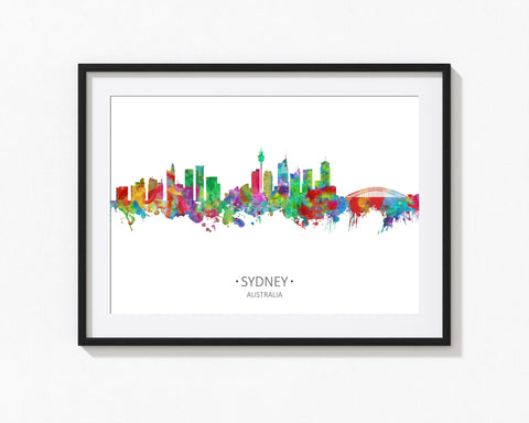 Sydney Wall Art | Sydney Painting | Sydney City | Sydney Artwork | Sydney Skyline | Sydney Cityscape | Aus Wall Art | Sydney Watercolor 1063