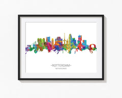 Rotterdam Art | Rotterdam Dutch Skyline | Rotterdam Poster | Rotterdam Print | Rotterdam Wall Art | Rotterdam Artwork | Rotterdam Holland 916