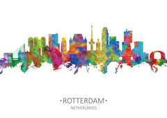 Rotterdam Art | Rotterdam Dutch Skyline | Rotterdam Poster | Rotterdam Print | Rotterdam Wall Art | Rotterdam Artwork | Rotterdam Holland 916