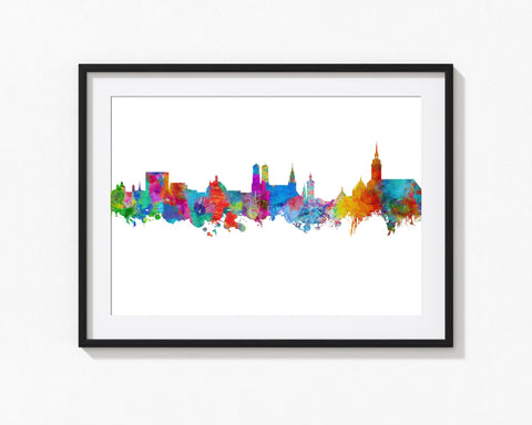 Munich Cityscapes | Munich Wall Art | Munich Art | Munich Print | Munich Wall Decor | Munich Artwork | Munich Skyline Munich City Artwork 767