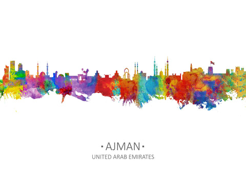 Ajman, Ajman_art_print, Ajman_city_scape, Ajman_skyline, Ajman_uae, arab_artwork, arab_city_art, arab_colorful, arab_inspired, arabian_city_art, Uae_Art, Uae_Print, Uae_Wall_Art |FineLineArtCo