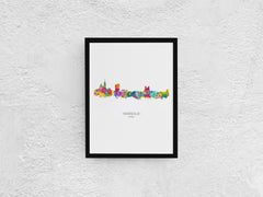 Marseille Cityscape | Marseille Poster | Marseille Art Print | Marseille Painting | Marseille Artwork | Marseille Cityscapes | Marseille Skyline 691