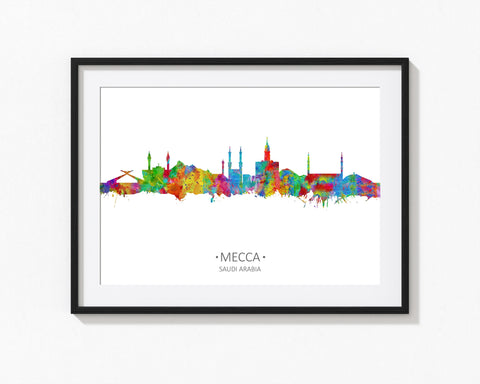 Mecca Saudi Arabia Skyline | Mecca Art Print | Mecca Poster | Mecca Home Decor | Mecca Wall Art | Saudi Arabia Print | Mecca Cityscape Cityscapes 696