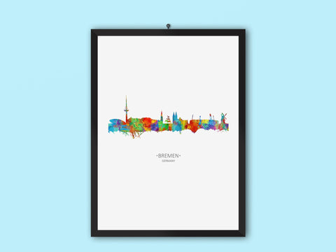 Bremen Wall Art | Bremen Print | German Inspired Art | Bremen Poster | Bremen Cityscape | Bremen Skyline | German Watercolor | Unusual Cityscapes 182