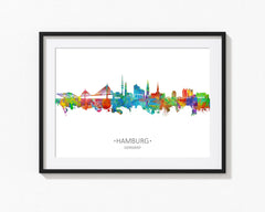 Hamburg Poster | Hamburg Skyline | Hamburg Print | Hamburg Wall Art | Hamburg Artwork | Hamburg Painting | German Artwork | Hamburg Germany 437