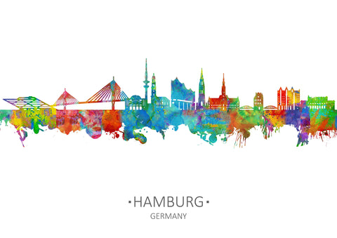 Hamburg Poster | Hamburg Skyline | Hamburg Print | Hamburg Wall Art | Hamburg Artwork | Hamburg Painting | German Artwork | Hamburg Germany 437