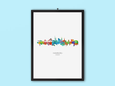 Hamburg Poster | Hamburg Skyline | Hamburg Print | Hamburg Wall Art | Hamburg Artwork | Hamburg Painting | German Artwork | Hamburg Germany 434