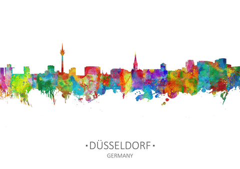 DüSseldorf, Germany Skyline & Cityscape | Dusseldorf Cityscapes | DüSseldorf Poster | DüSseldorf Print Artwork | DüSseldorf City Watercolor Cityscapes