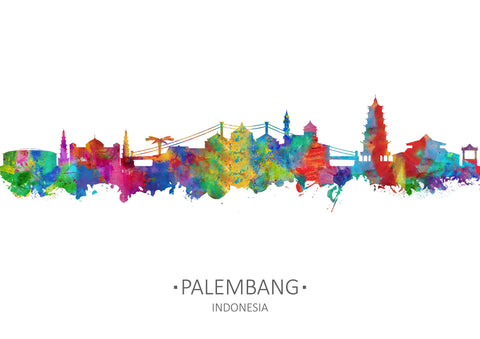 Colorful_Indonesia, Indonesia_Art, Indonesia_print, Indonesia_Souvenir, Indonesia_wall_art, Indonesian_Artwork, Indonesian_cityscape, Indonesian_drawing, Indonesian_Gift_Idea, Indonesian_Inspired, Indonesian_Present, Indonesian_skyline, palembang |FineLineArtCo