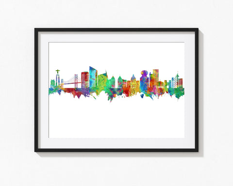 Lisbon Skyline | Lisbon Cityscape | Lisbon Painting | Lisbon Cityscape | Portugal Painting | Lisbon Art Print | Lisbon Art | Lisbon Artwork 643