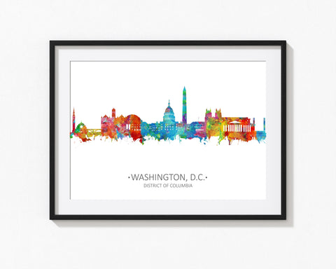 Washington Skyline | Washington Dc Print | Washington Dc Painting | Washington DC Art | Poster | Washington DC Decor | District Of Columbia 1174