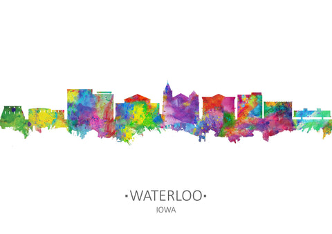 Waterloo Art Print | Waterloo Poster | Waterloo Decor | Waterloo Print | Waterloo Wall Art | Waterloo Iowa | Waterloo Watercolor | Cityscapes 1176