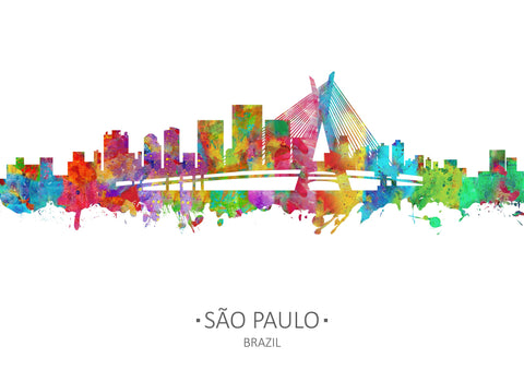 Brazil Rainbow Print | Best Brazil Art | Brazil Colorful Art Cityscape Art Print | Brazil City Artwork Print | Brazil Inspired Rainbow Cityscapes Print Ideas