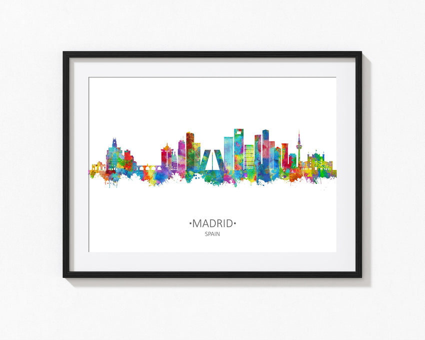 Madrid Skyline Print | Madrid Cityscape | Madrid Watercolor | Madrid Wall Art | Madrid Prints | Madrid Cityscapes | Madrid Art Print Madrid Spain 668