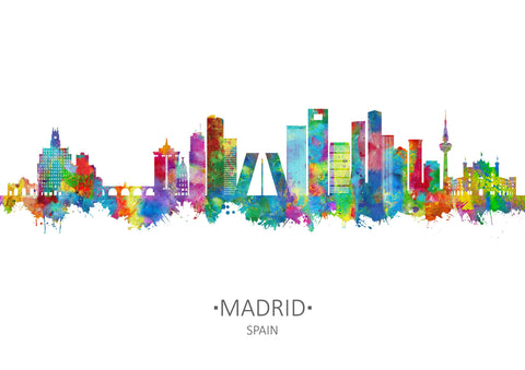 Madrid Skyline Print | Madrid Cityscape | Madrid Watercolor | Madrid Wall Art | Madrid Prints | Madrid Cityscapes | Madrid Art Print Madrid Spain 668