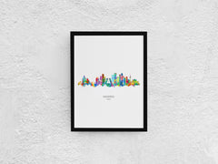 Madrid Skyline Print | Madrid Cityscape | Madrid Watercolor | Madrid Wall Art | Madrid Prints | Madrid Cityscapes | Madrid Art Print Madrid Spain 670