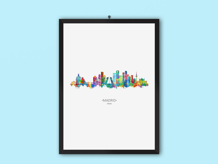 Madrid Skyline Print | Madrid Cityscape | Madrid Watercolor | Madrid Wall Art | Madrid Prints | Madrid Cityscapes | Madrid Art Print Madrid Spain 670