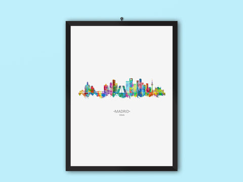 Madrid Skyline Print | Madrid Cityscape | Madrid Watercolor | Madrid Wall Art | Madrid Prints | Madrid Cityscapes | Madrid Art Print Madrid Spain 670