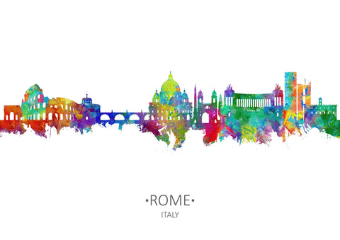 Rome Artwork | Rome Skyline | Roma Painting | Rome Watercolor | Rome Painting | Rome Poster | Rome Art Print | Italy Watercolor | Rome Print 912