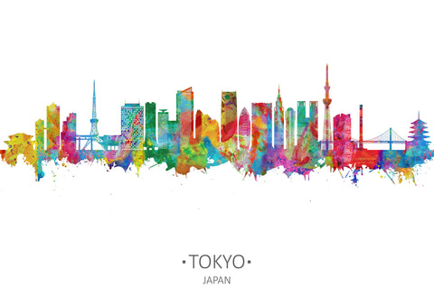 Tokyo Skyline | Tokyo Cityscape | Tokyo Watercolor | Tokyo Art | Tokyo Print | Tokyo Wall Art | Tokyo Art Print | Tokyo Wall Decor Painting 1101