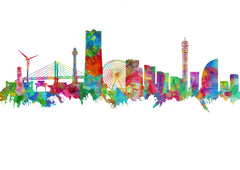 Yokohama Skyline | Yokohama Cityscape | Yokohama Wall Decor | Yokohama Wall Art | Yokohama Print | Yokohama Cityscapes | Yokohama Poster Artist 1210