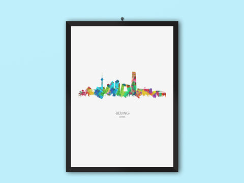 Beijing Skyline Print | Bejing  Cityscape Watercolor | Bejing Skyline Art Canvas | Beijing Map Print | Poster Print 122