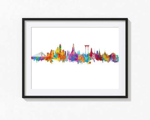 Thailand Artwork | Cityscape Prints Artwork | Bangkok Poster | Thailand Wall Art | Bangkok Print Bangkok Artwork Cityscape Art Print 1085