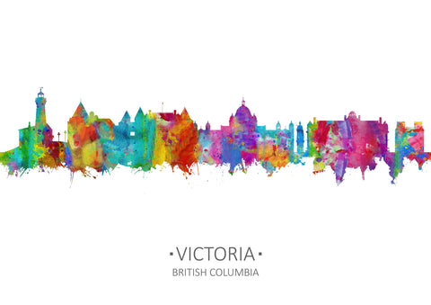 Victoria Skyline | Victoria Cityscape | Victoria Poster | Victoria Wall Art | Victoria Print | Victoria BC | Victoria British Columbia Cityscapes 1150