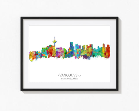 Vancouver Skyline | Vancouver Cityscape | Vancouver City | Vancouver Travel | Vancouver Art Print | Vancouver Wall Decor Art Cityscapes Poster 1142